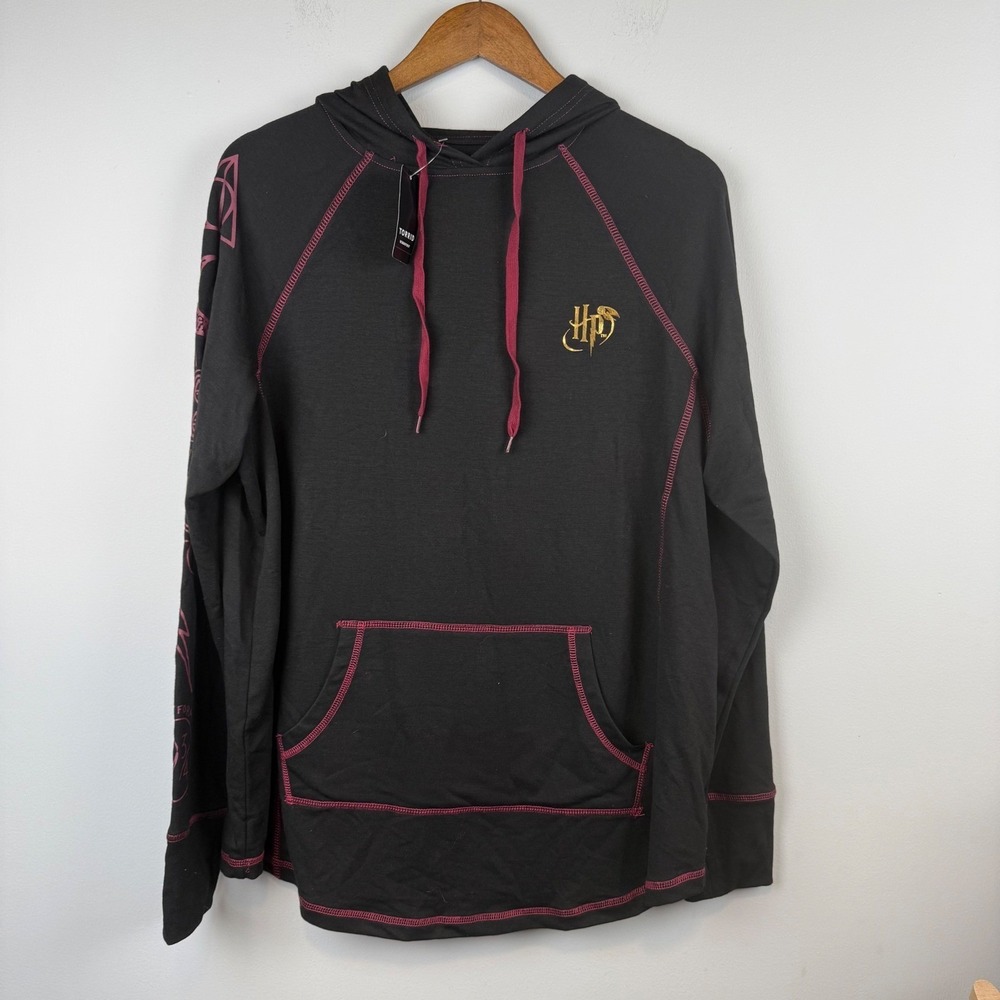 NWT Torrid Harry Potter Hoodie Womens 1 Black Whimsigoth Wizardcore Magical Dark